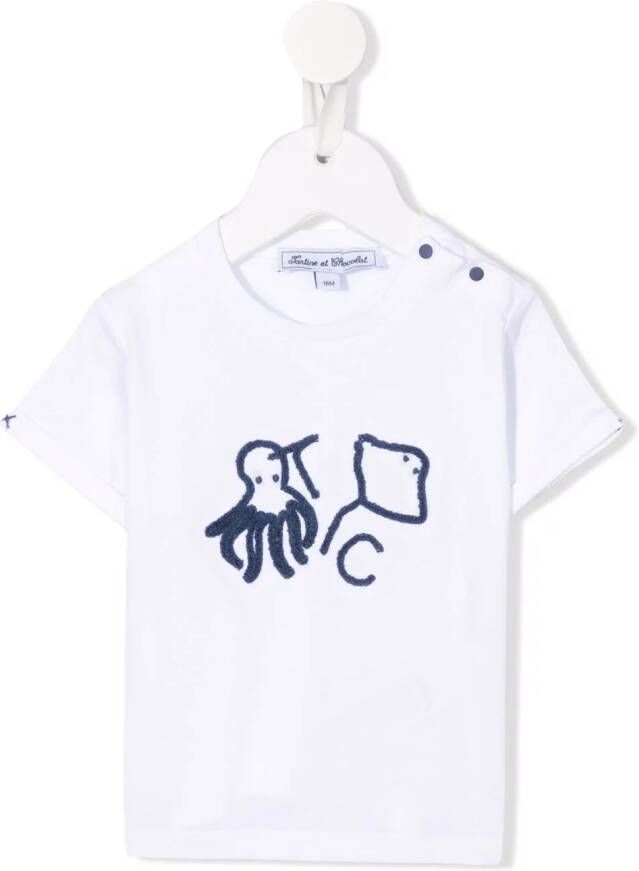 Tartine Et Chocolat T-shirt met geborduurd logo Wit