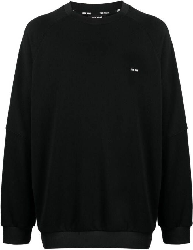TEAM WANG design Sweater met geborduurd logo Zwart