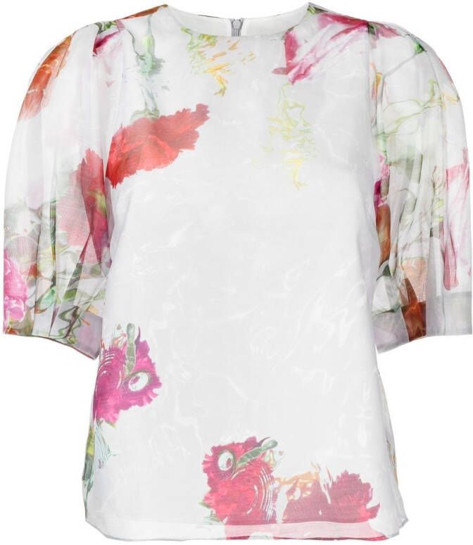 Ted Baker Blouse met pofmouwen Grijs