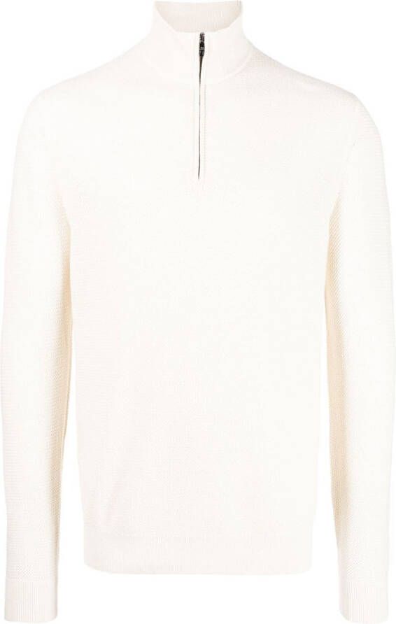 Ted Baker Trui met halve rits Wit