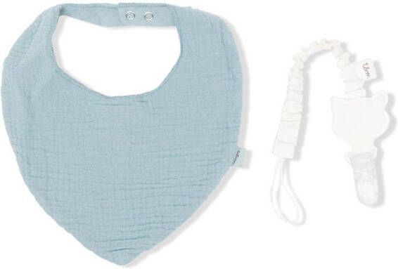 TEDDY & MINOU Slabbetje set met textuur Blauw
