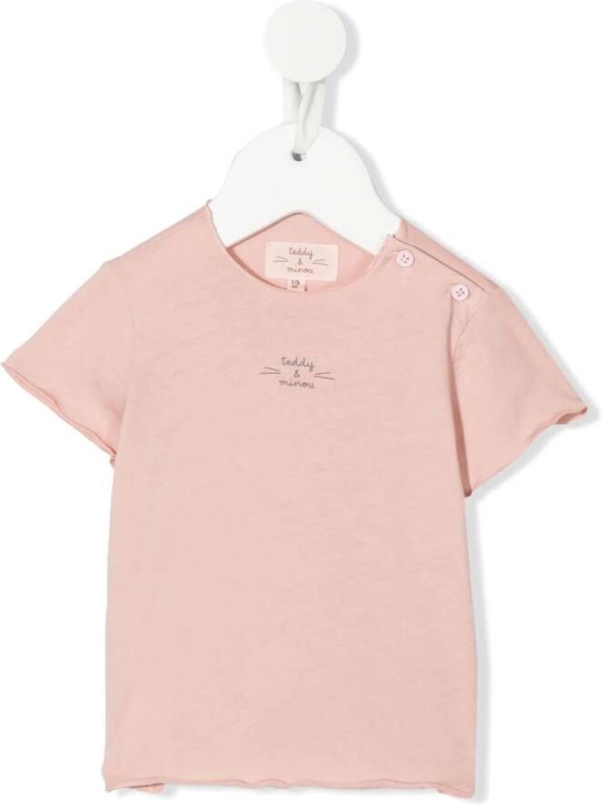 TEDDY & MINOU T-shirt met logoprint Roze