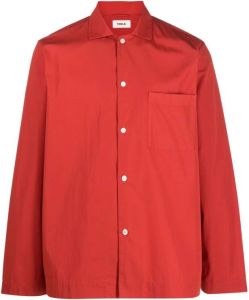 TEKLA Button-up pyjamashirt Rood