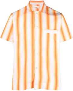 TEKLA Gestreept pyjamashirt Oranje