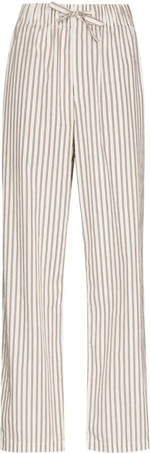 TEKLA Gestreepte pyjamabroek Wit