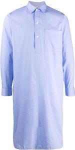 TEKLA Pyjamashirt van biologisch katoen Blauw