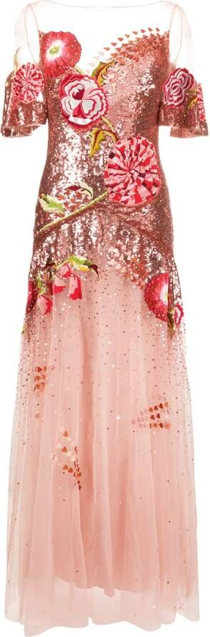Temperley London Avondjurk van tule Roze