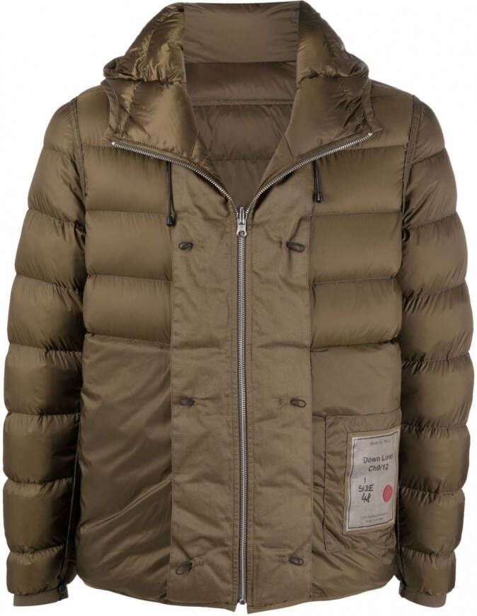 Ten C Donsjack met logopatch Groen