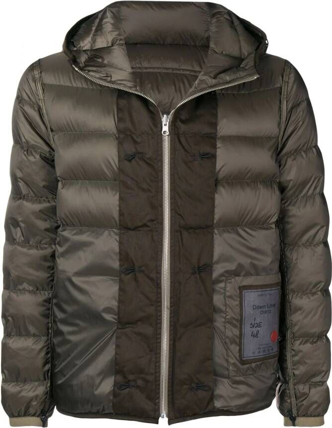 Ten C hooded padded jacket Groen