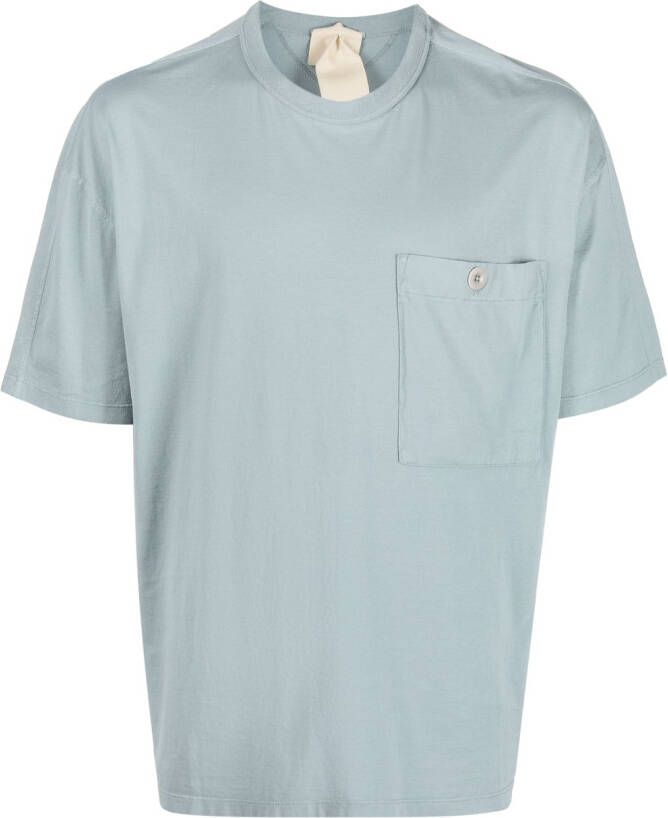 Ten C T-shirt met logopatch Blauw