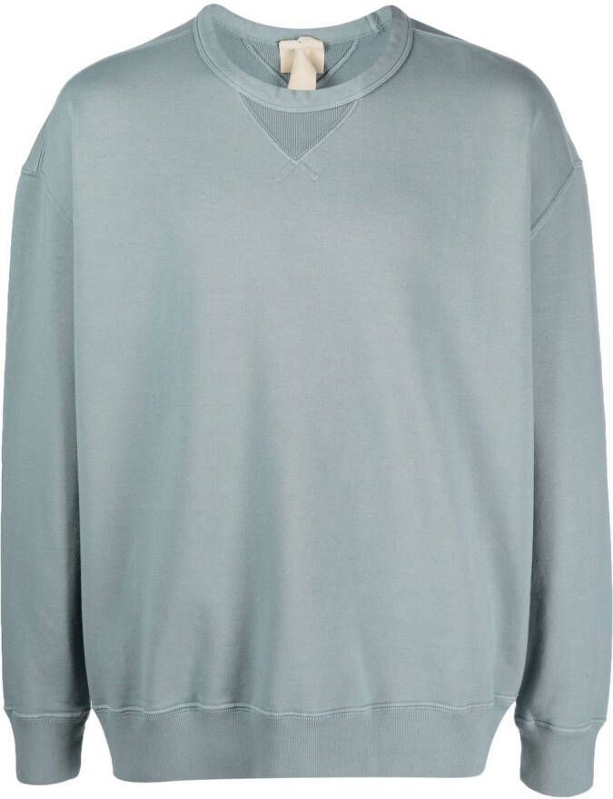 Ten C Sweater met logopatch Blauw