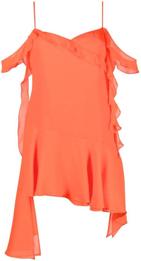 THE ANDAMANE Asymmetrische mini-jurk Oranje