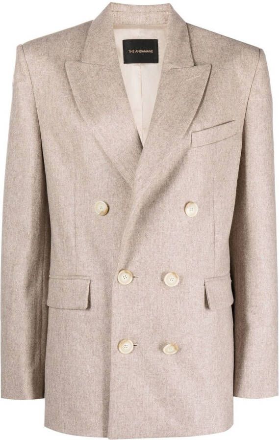 THE ANDAMANE Blazer met dubbele rij knopen Beige