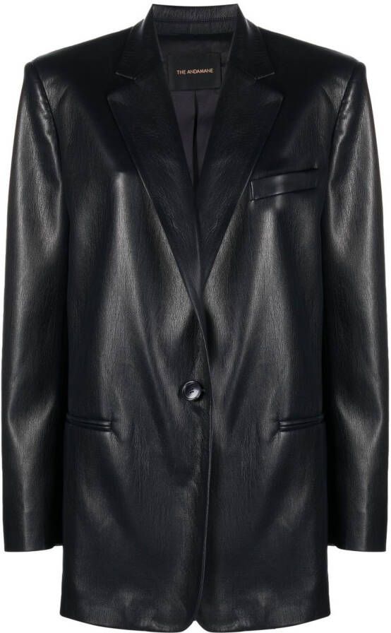 THE ANDAMANE Blazer van imitatieleer Blauw