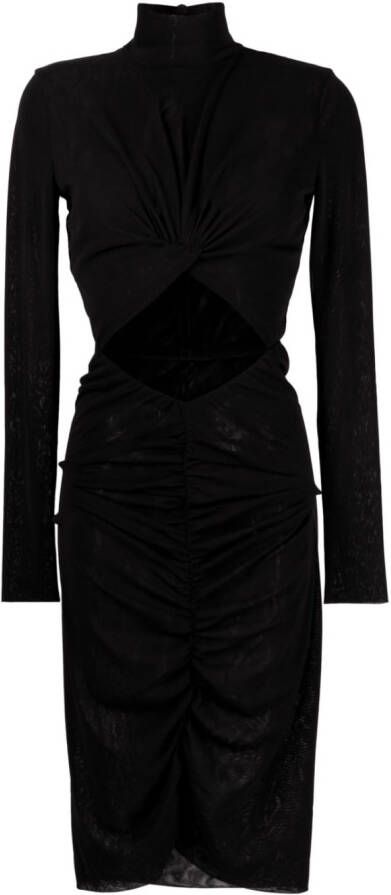 THE ANDAMANE Midi-jurk met uitgesneden detail Zwart