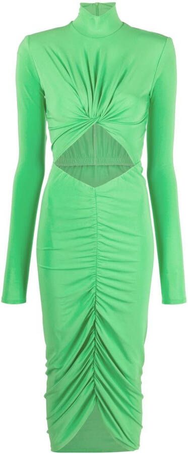THE ANDAMANE Gesmockte midi-jurk Groen