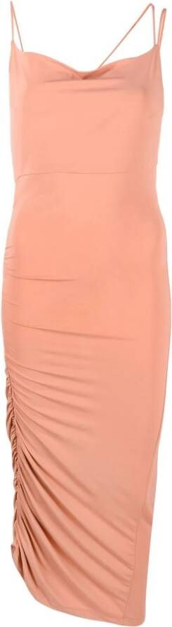 THE ANDAMANE Gedrapeerde midi-jurk Beige