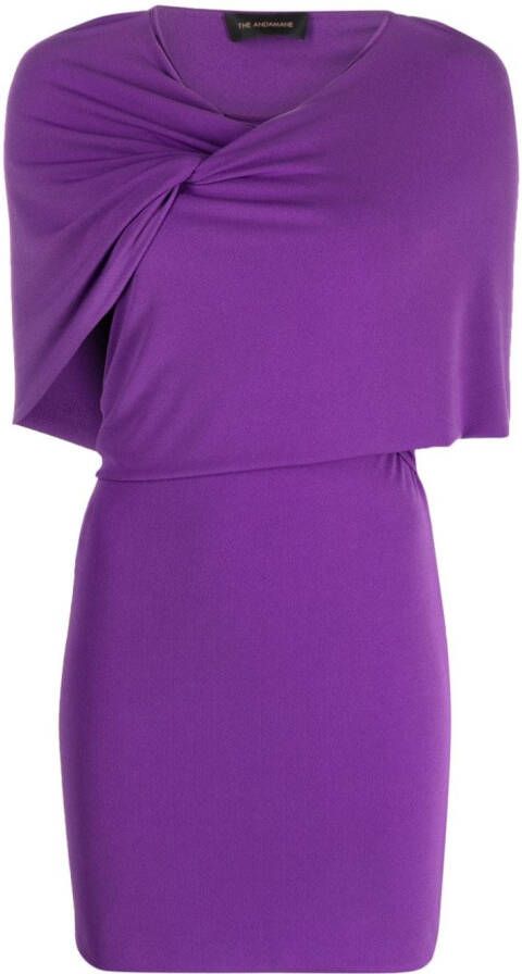 THE ANDAMANE Mini-jurk met gedraaid detail Paars