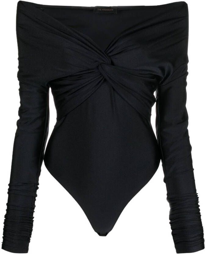 THE ANDAMANE Off-shoulder body Zwart