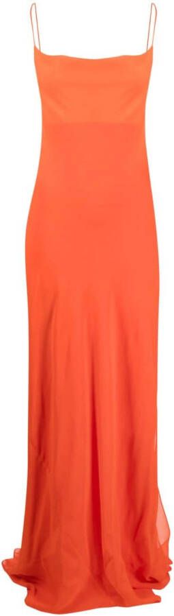 THE ANDAMANE Maxi-jurk met open rug Oranje