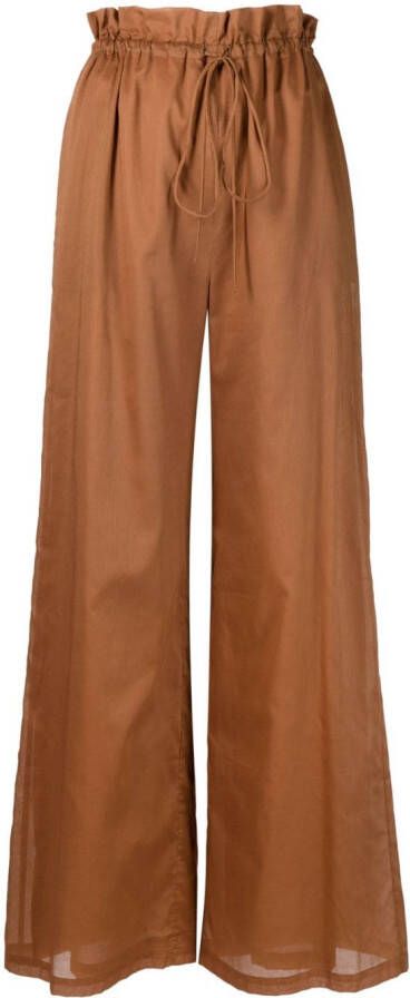 THE ANDAMANE Broek met paperbag taille Bruin