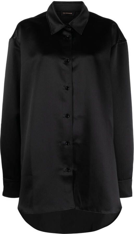 THE ANDAMANE Satijnen blouse Zwart