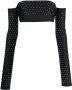 THE ANDAMANE Cropped top versierd met stras Zwart - Thumbnail 1