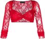 THE ANDAMANE Top met geborduurd kant Rood - Thumbnail 1