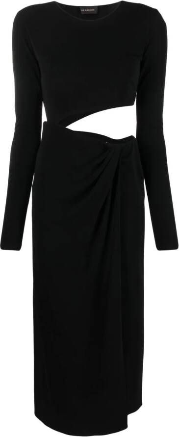 THE ANDAMANE Uitgesneden midi-jurk Zwart