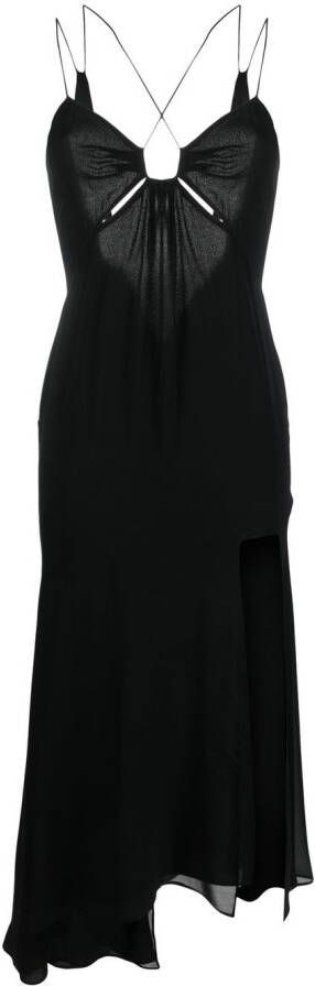 THE ANDAMANE Maxi-jurk met V-rug Zwart