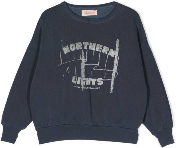 The Animals Observatory Sweater met logoprint Blauw