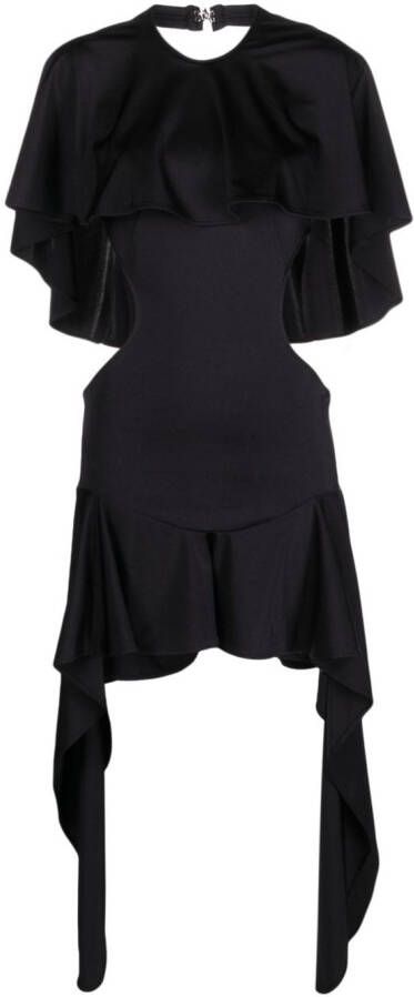 The Attico Mini-jurk met cape Zwart
