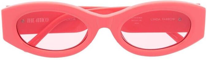 Linda Farrow Berta zonnebril met rechthoekig montuur Roze