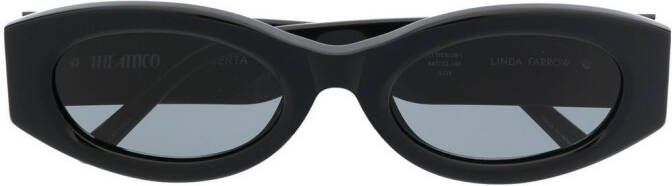 The Attico x Linda Farrow Berta zonnebril met vierkant montuur Zwart