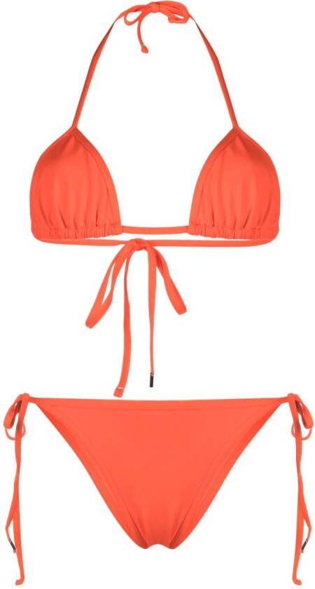 The Attico Bikini met logoprint Oranje