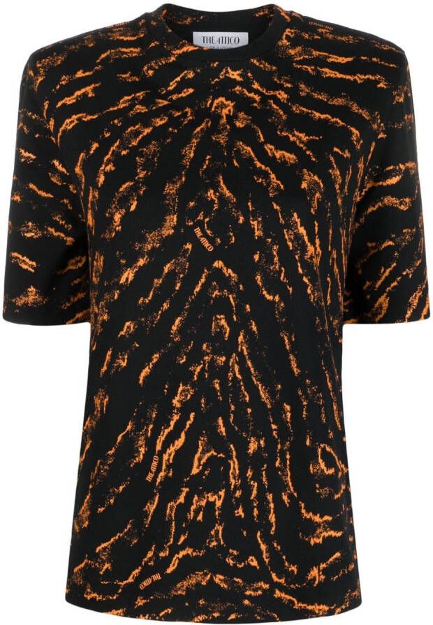 The Attico Blouse met abstract patroon Zwart