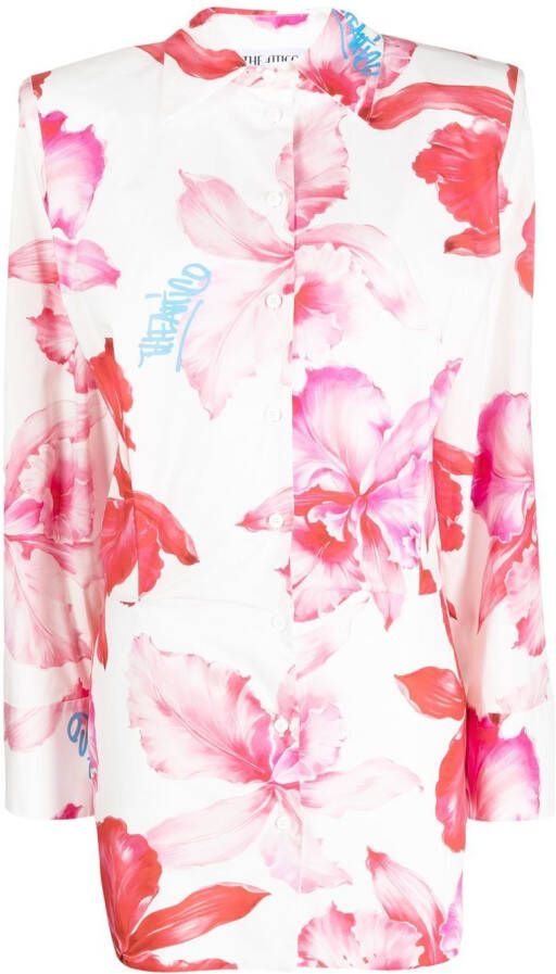 The Attico Mini-jurk met bloemenprint Roze