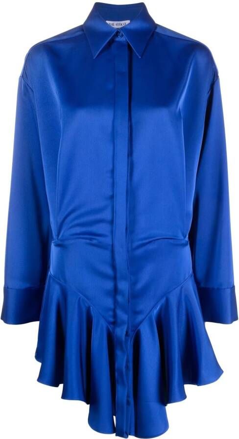 The Attico Blousejurk met ruches Blauw