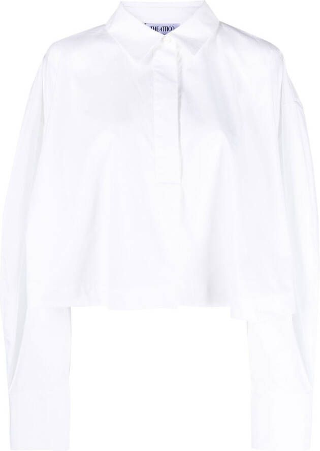 The Attico Cropped blouse Wit