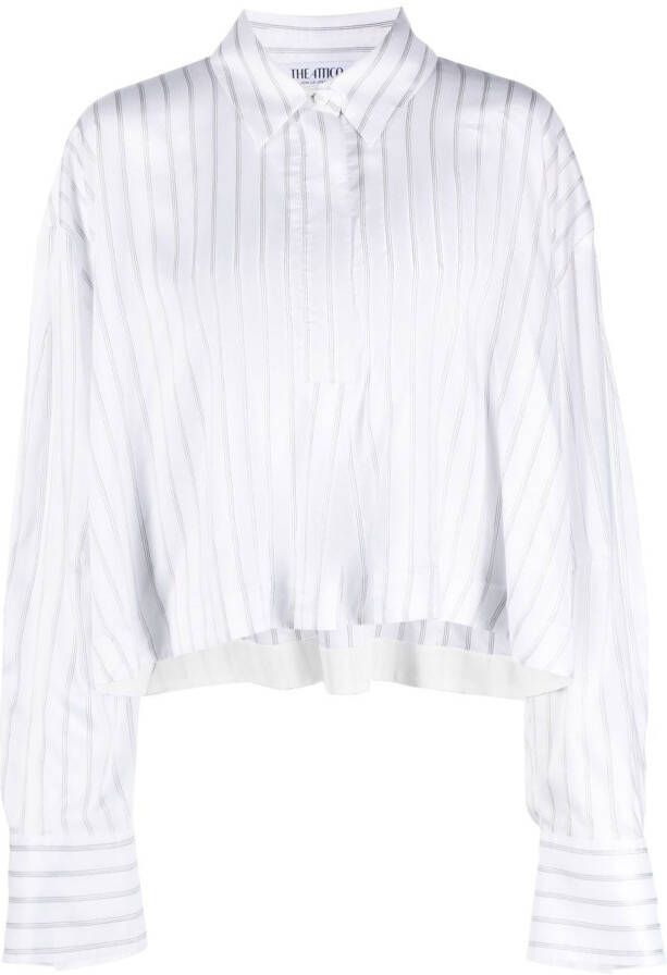 The Attico Cropped blouse Wit