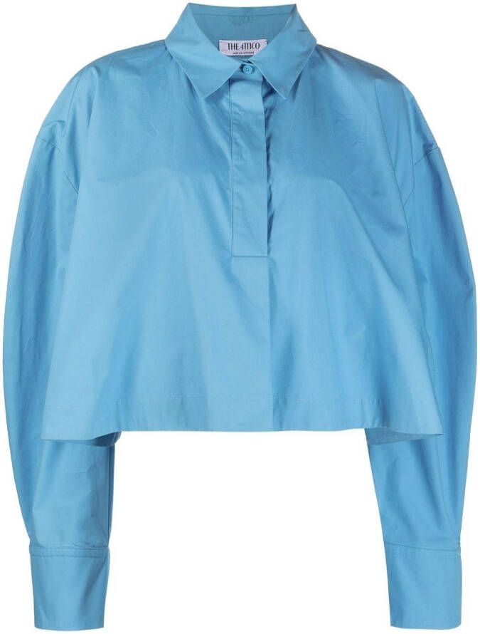 The Attico Cropped shirt Blauw