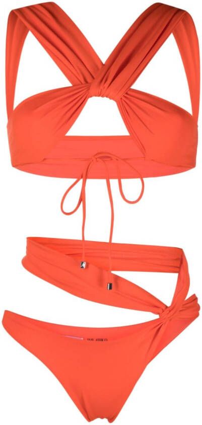 The Attico Gedrapeerde bikini Oranje