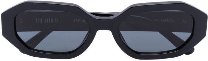 Linda Farrow Irene zonnebril met logoprint Zwart