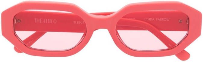 Linda Farrow Irene zonnebril met ovaal montuur Roze