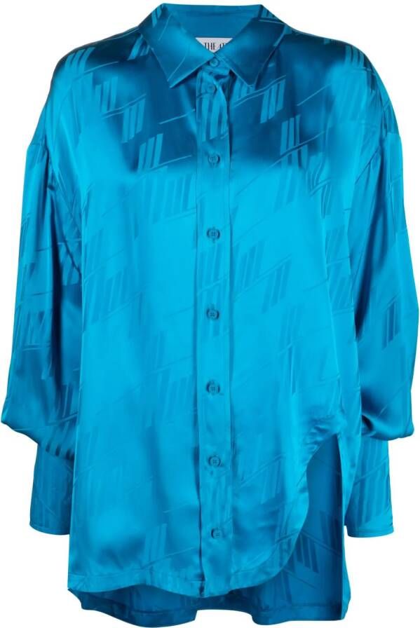 The Attico Asymmetrische blouse Blauw