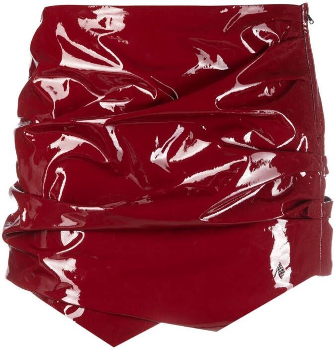 The Attico Leren mini-rok Rood