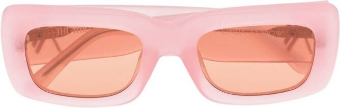 Linda Farrow Marfa zonnebril met vierkant montuur Roze