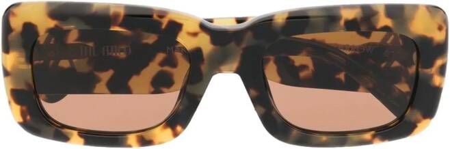 Linda Farrow Marfa zonnebril met vierkant montuur Bruin