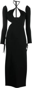 The Attico Midi-jurk met uitgesneden detail Zwart