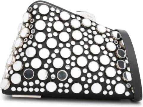 The Attico Midnight stud-embellished leather clutch bag Zwart